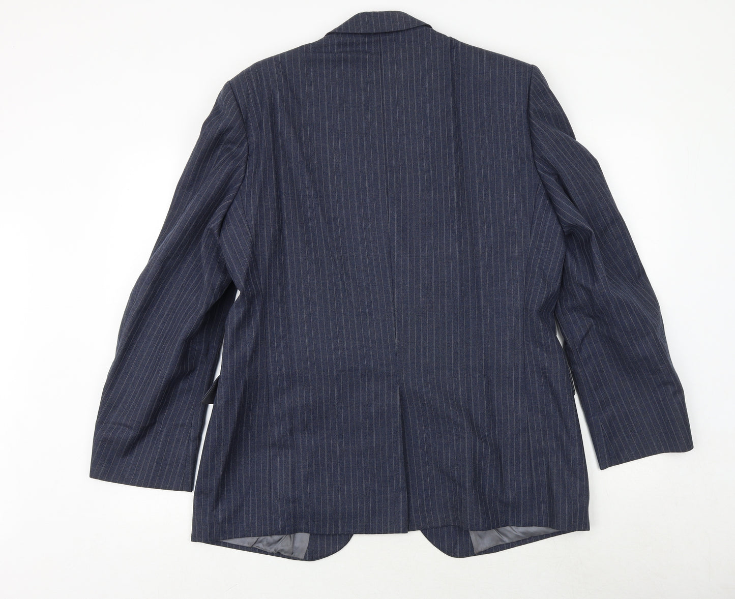 Jackson The Tailor Mens Blue Striped Polyester Jacket Suit Jacket Size 38 Regular