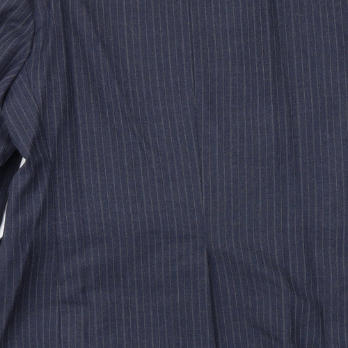 Jackson The Tailor Mens Blue Striped Polyester Jacket Suit Jacket Size 38 Regular