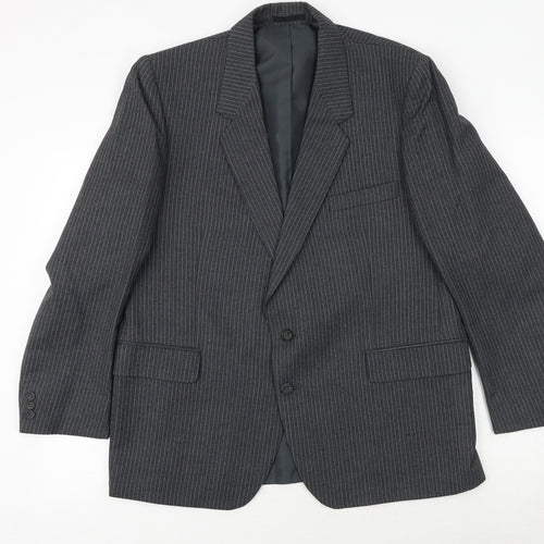 Canada Mens Grey Striped Wool Jacket Suit Jacket Size 44 Regular