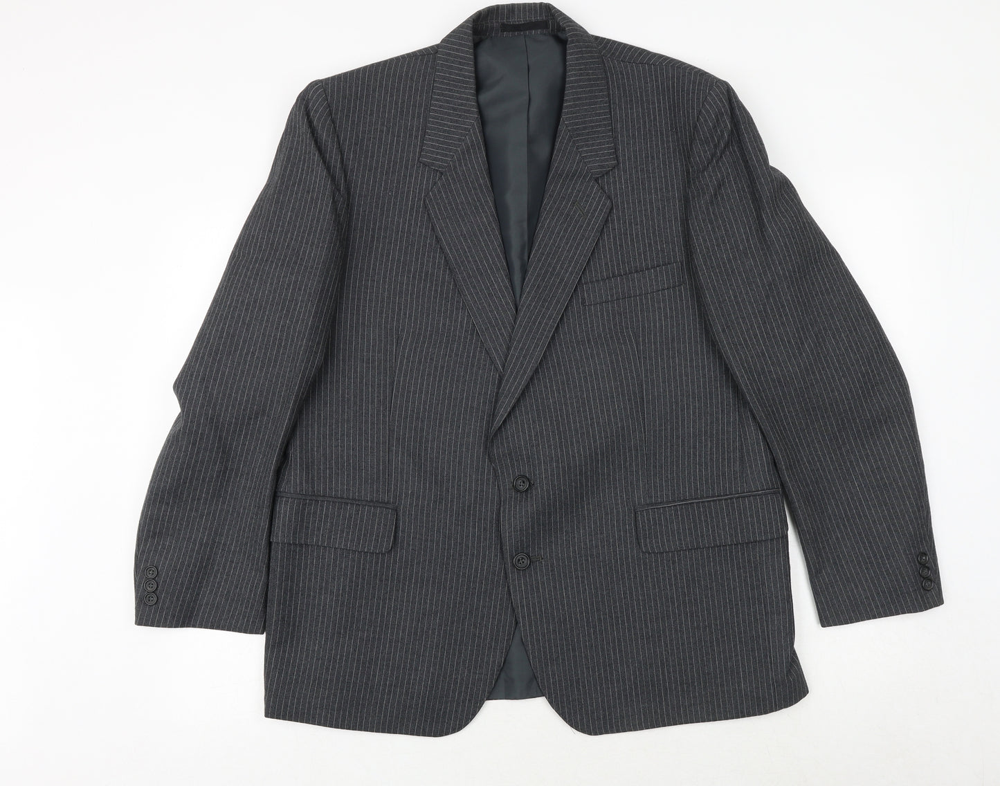 Canada Mens Grey Striped Wool Jacket Suit Jacket Size 44 Regular