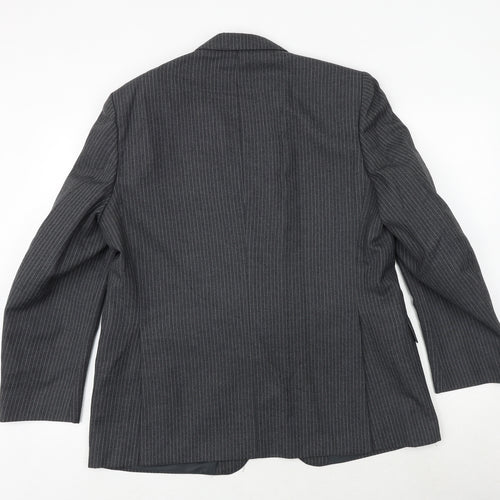 Canada Mens Grey Striped Wool Jacket Suit Jacket Size 44 Regular