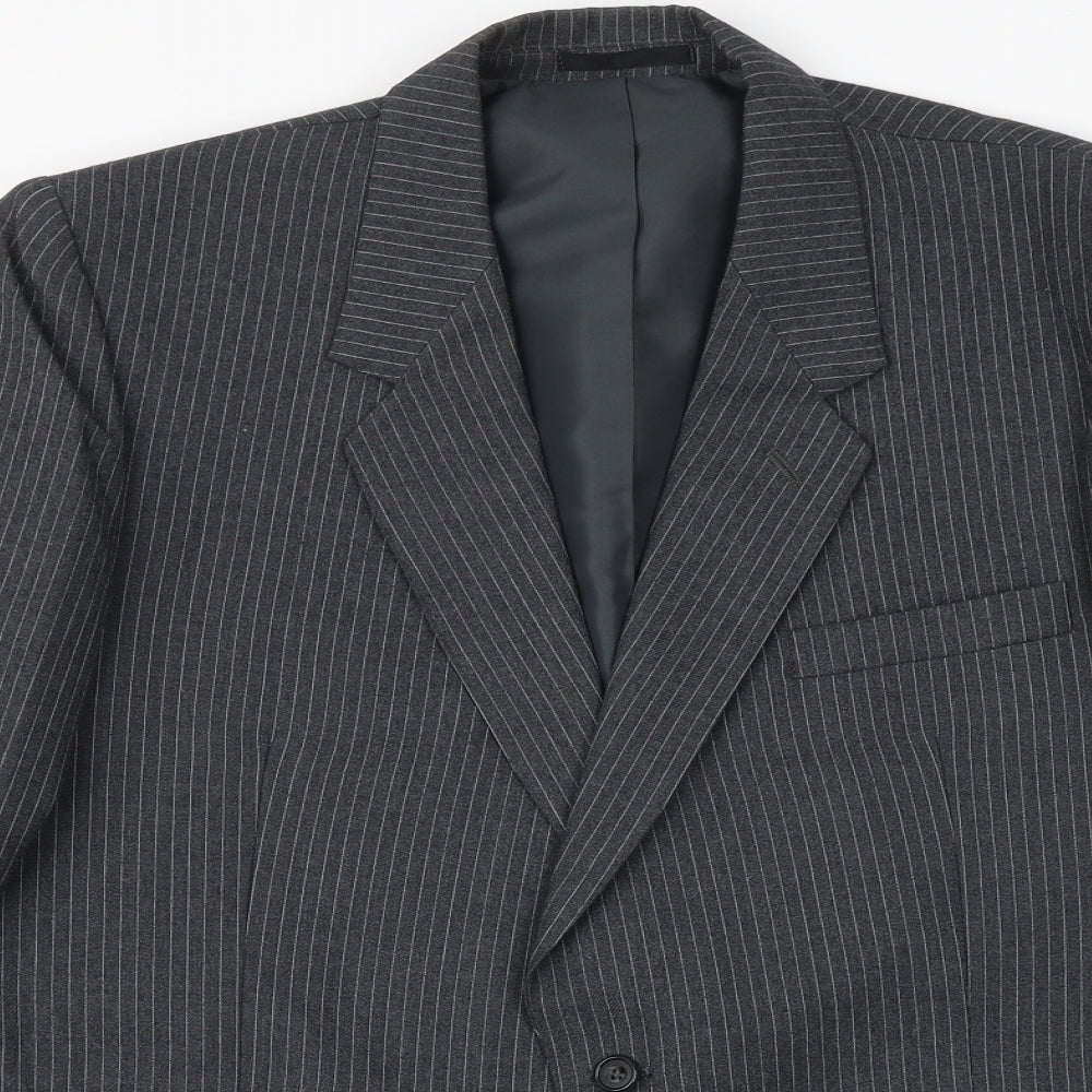 Canada Mens Grey Striped Wool Jacket Suit Jacket Size 44 Regular
