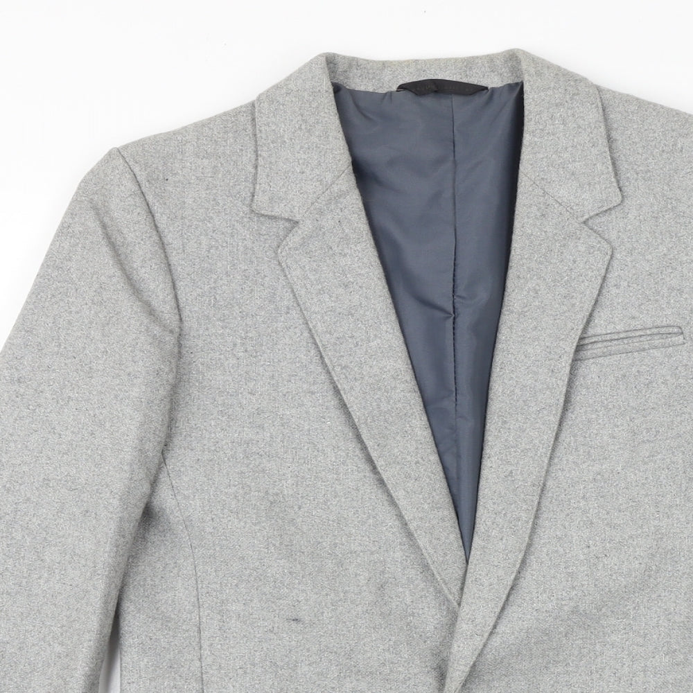 mister christopher Mens Grey Polyester Jacket Blazer Size 34 Regular