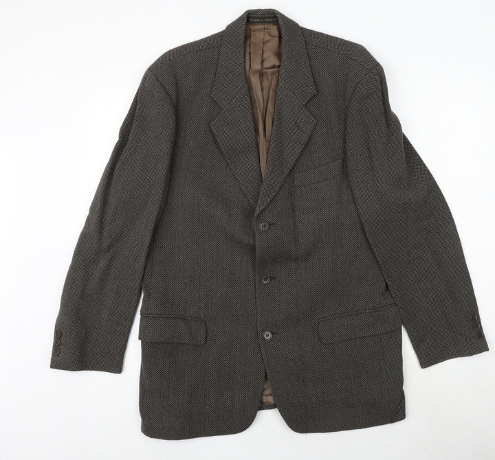 Marks and Spencer Mens Brown Wool Jacket Blazer Size 40 Regular