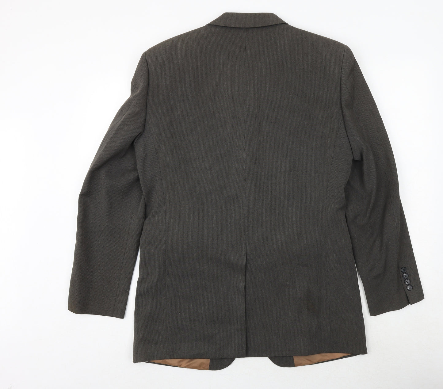Rice Mens Brown Polyester Jacket Blazer Size 38 Regular