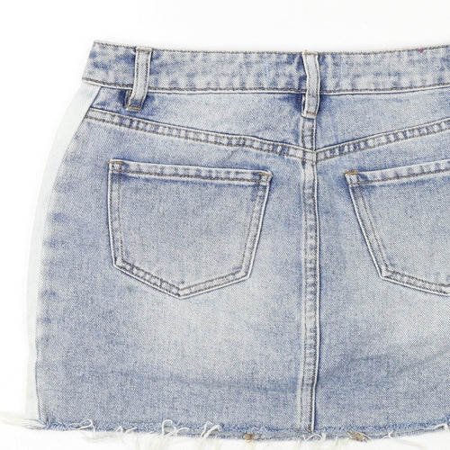 PacSun Womens Blue Cotton Mini Skirt Size 24 in Zip