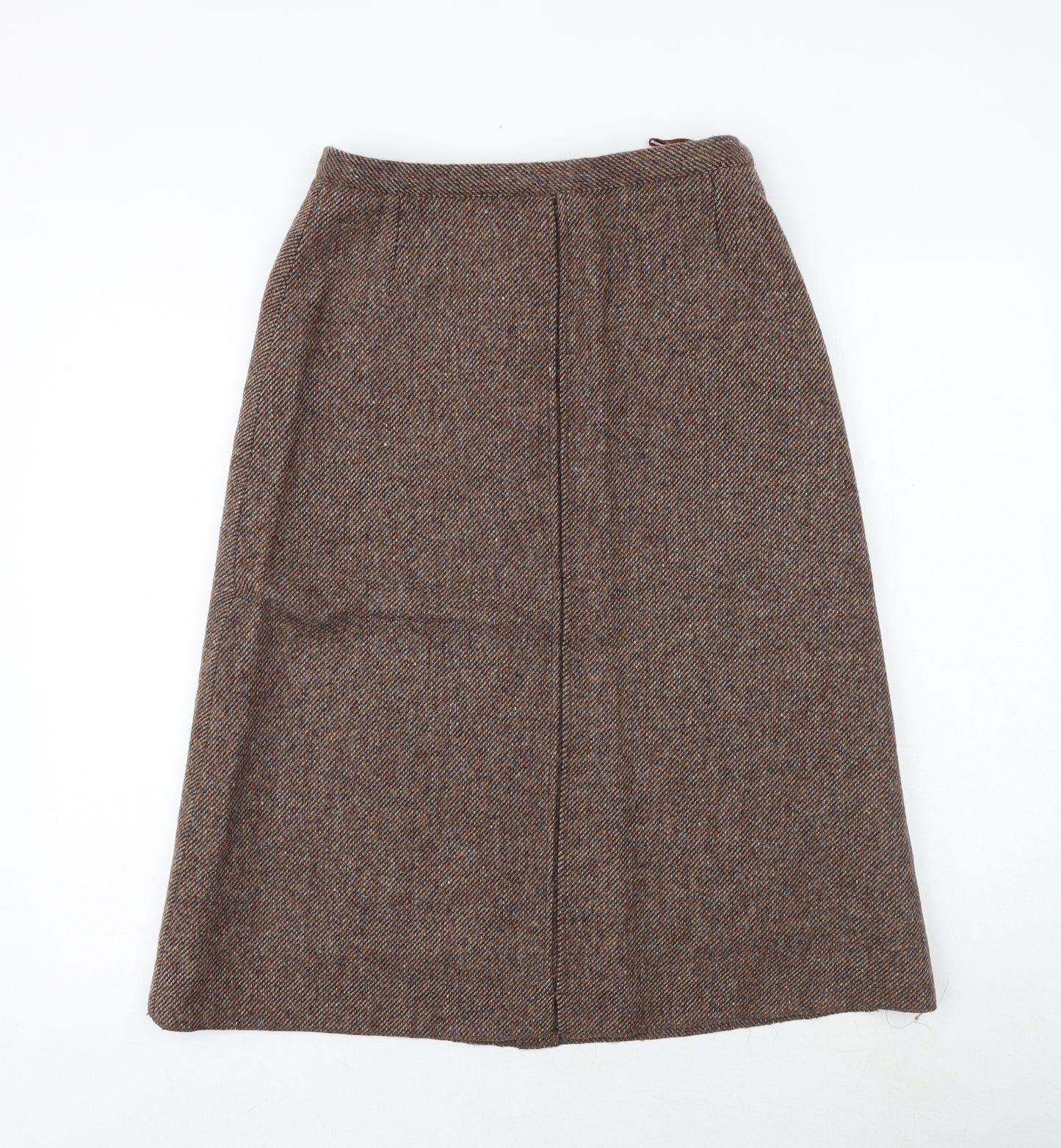 Eastex Womens Brown Wool A-Line Skirt Size 14 Zip