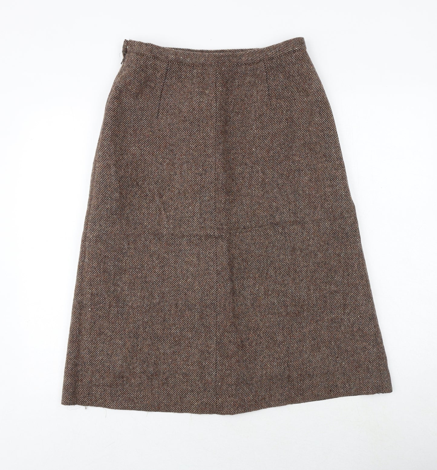 Eastex Womens Brown Wool A-Line Skirt Size 14 Zip