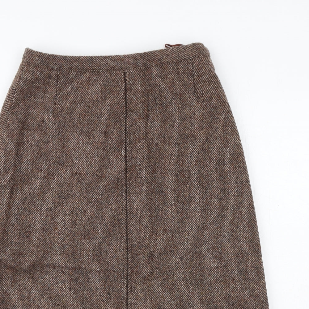 Eastex Womens Brown Wool A-Line Skirt Size 14 Zip