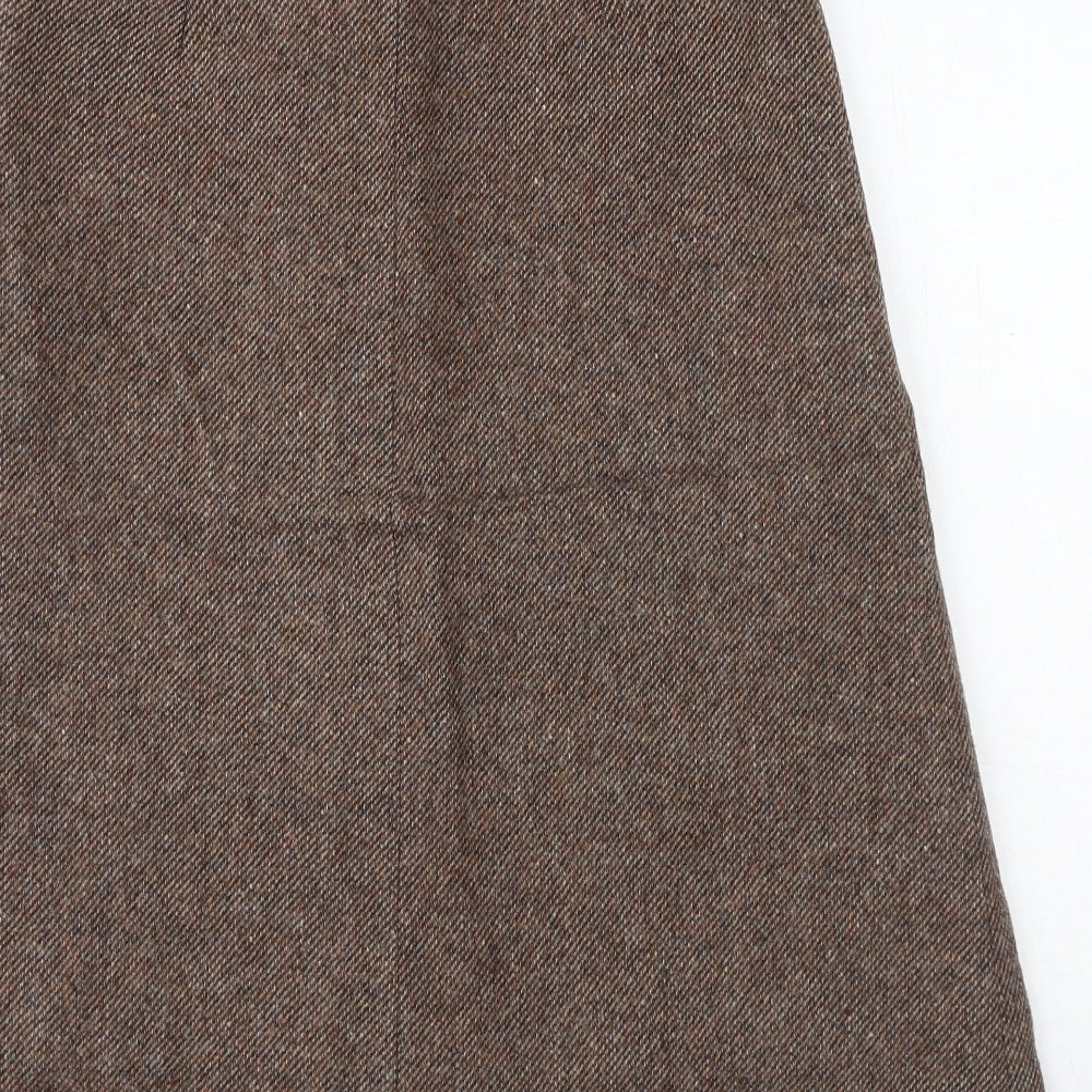 Eastex Womens Brown Wool A-Line Skirt Size 14 Zip