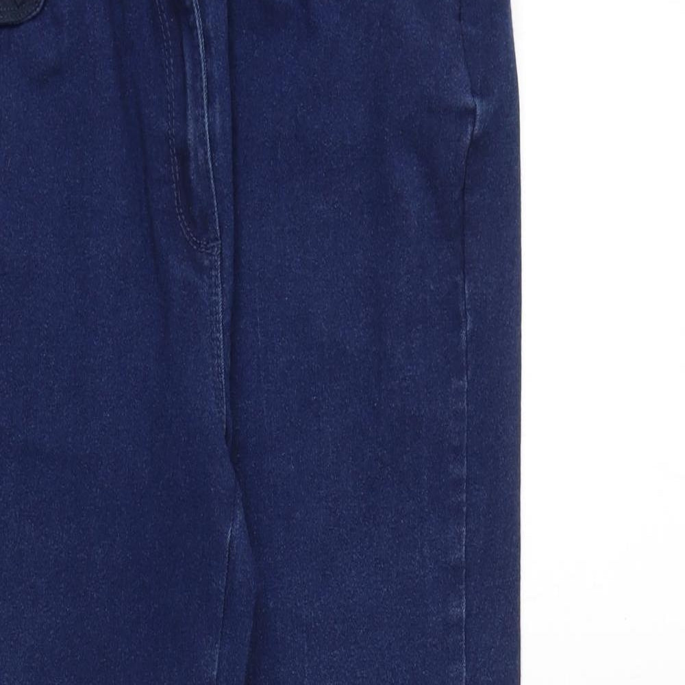 Bonmarché Womens Blue Cotton Straight Jeans Size 12 Regular Zip
