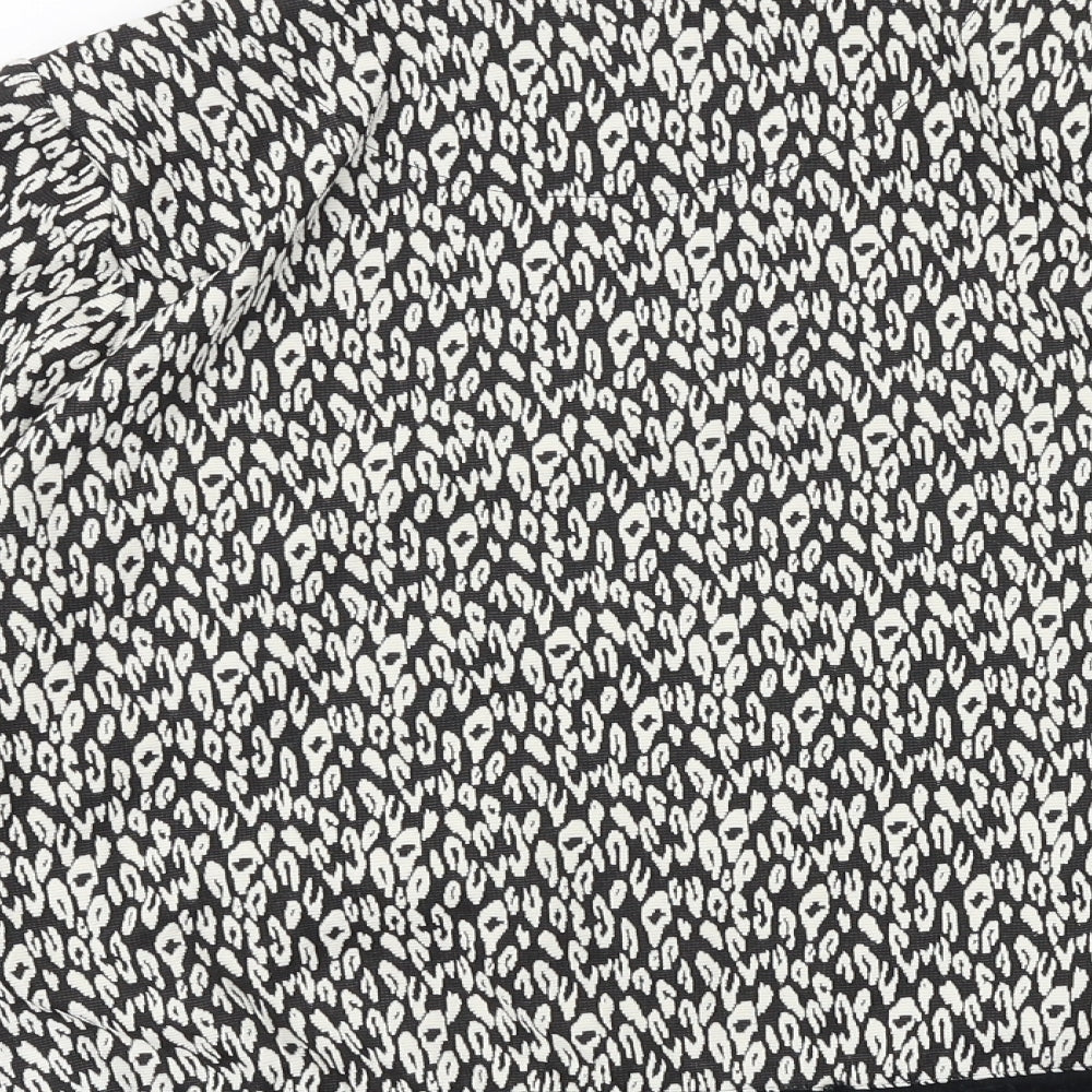 Marks and Spencer Womens Black Round Neck Geometric Polyester Cardigan Jumper Size 12