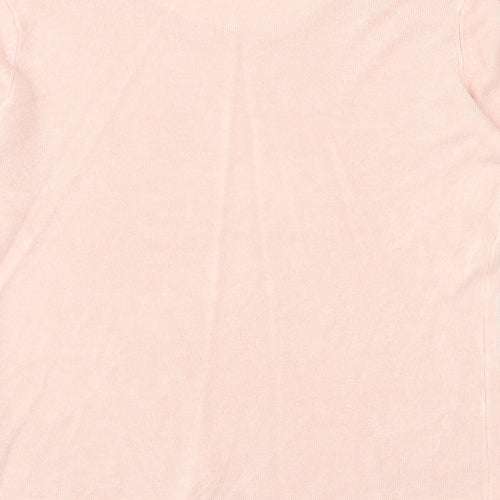 Bonmarché Womens Pink Round Neck Acrylic Pullover Jumper Size S