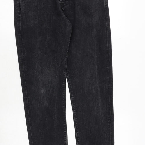 H&M Mens Black Cotton Skinny Jeans Size 32 in Regular Button