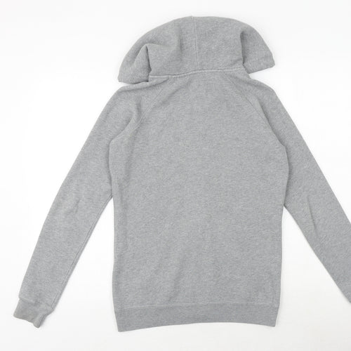 Jack Wills Womens Grey Cotton Full Zip Hoodie Size 6 Zip