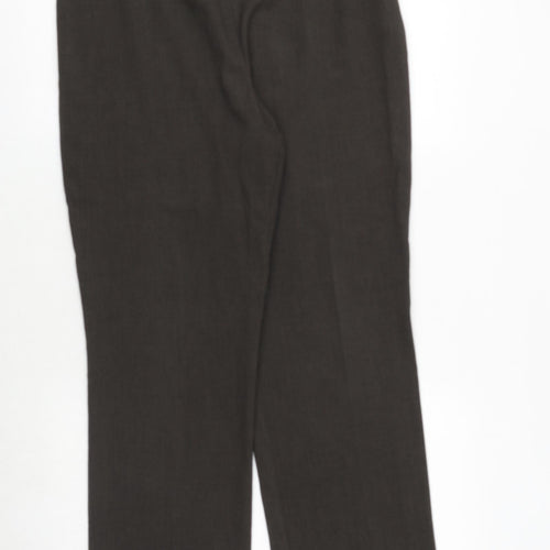 Marks and Spencer Womens Green Viscose Trousers Size 14 Regular Zip