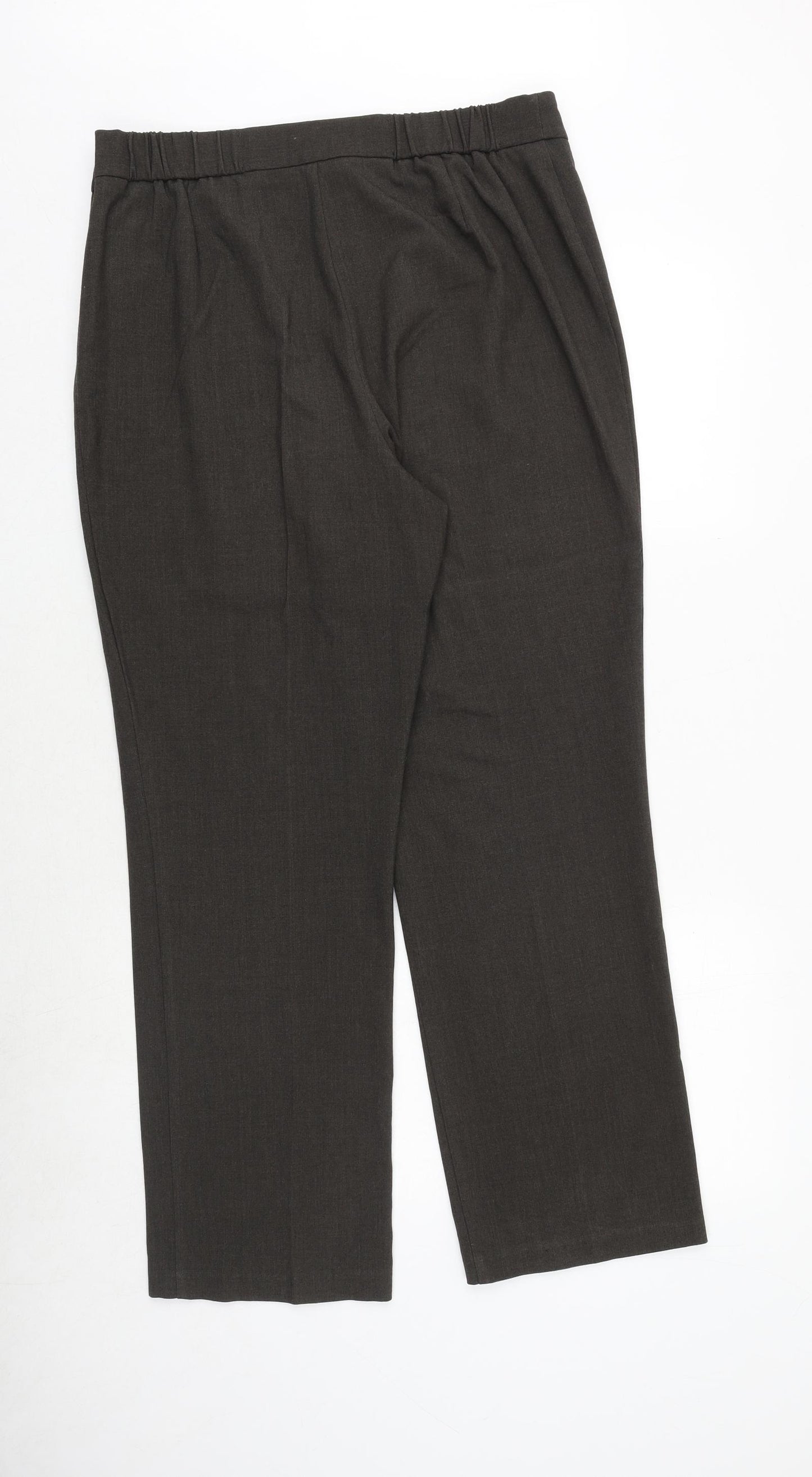 Marks and Spencer Womens Green Viscose Trousers Size 14 Regular Zip