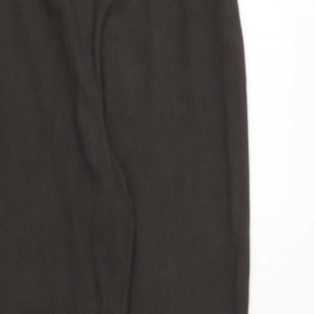 Marks and Spencer Womens Green Viscose Trousers Size 14 Regular Zip