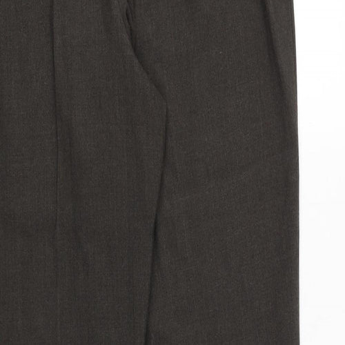 Marks and Spencer Womens Green Viscose Trousers Size 14 Regular Zip