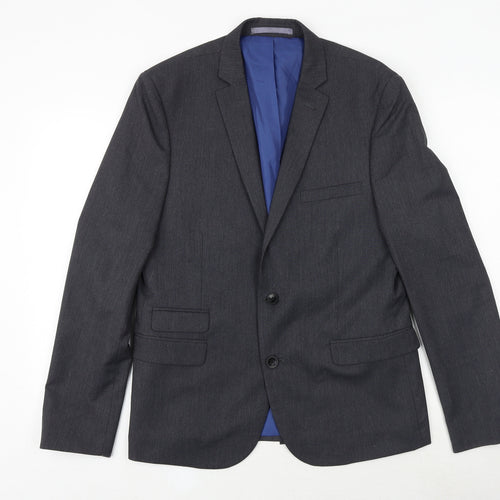 Marks and Spencer Mens Grey Polyester Jacket Blazer Size 42 Regular