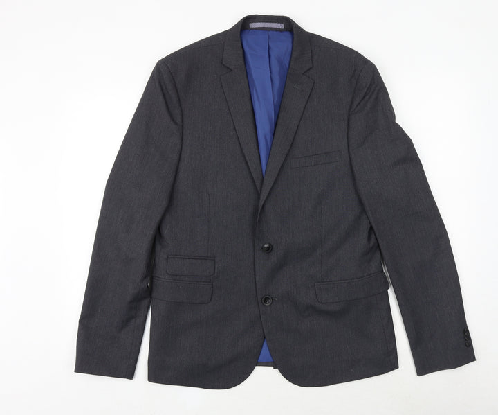 Marks and Spencer Mens Grey Polyester Jacket Blazer Size 42 Regular