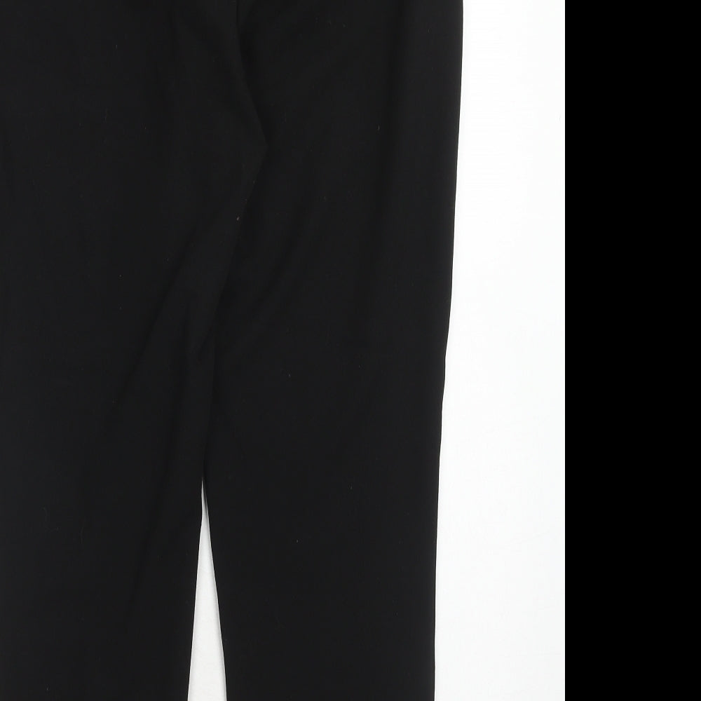 Topshop Womens Black Polyester Chino Trousers Size 10 Regular Hook & Eye