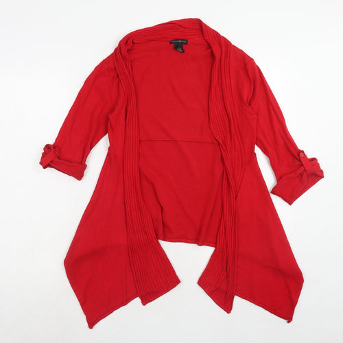 Willi Smith Womens Red V-Neck Viscose Cardigan Jumper Size S