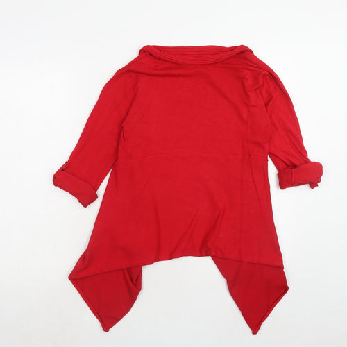 Willi Smith Womens Red V-Neck Viscose Cardigan Jumper Size S