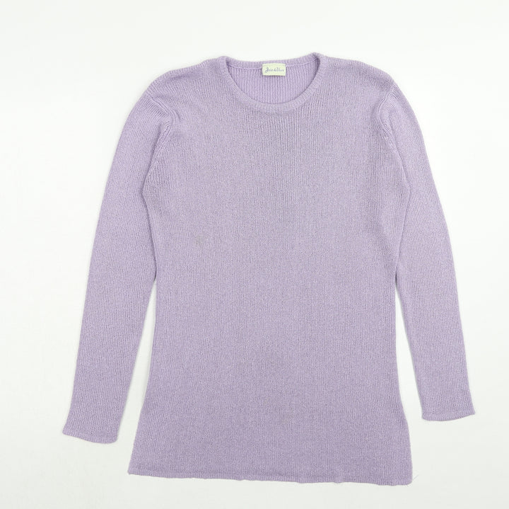 Joie De Vivre Womens Purple Round Neck Acrylic Pullover Jumper Size M