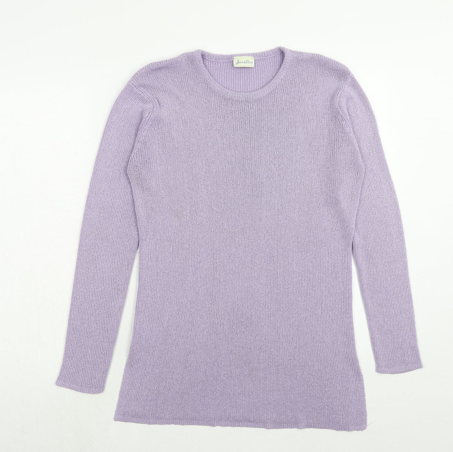 Joie De Vivre Womens Purple Round Neck Acrylic Pullover Jumper Size M