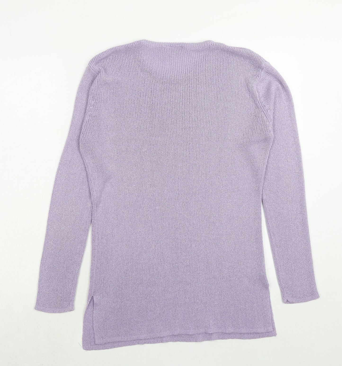 Joie De Vivre Womens Purple Round Neck Acrylic Pullover Jumper Size M