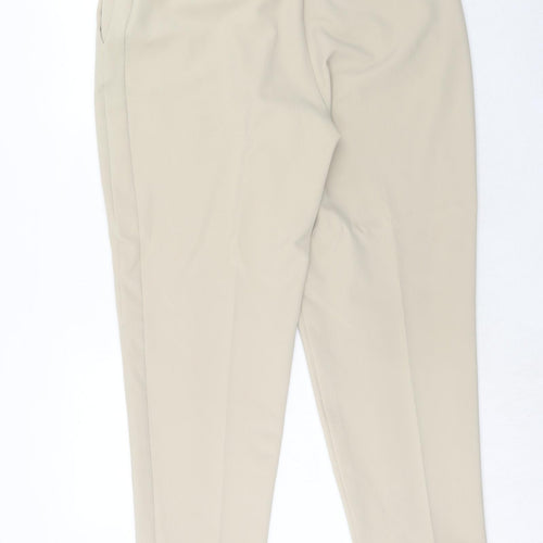 Very Womens Beige Polyester Carrot Trousers Size 16 Regular Hook & Eye