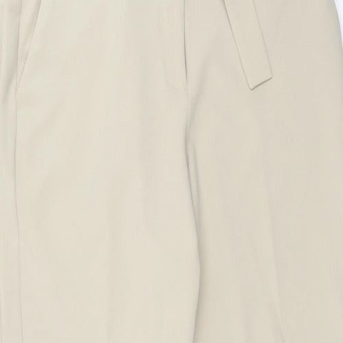 Very Womens Beige Polyester Carrot Trousers Size 16 Regular Hook & Eye