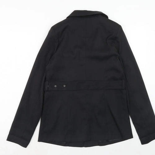 PRETTYLITTLETHING Womens Black Polyester Jacket Blazer Size 8