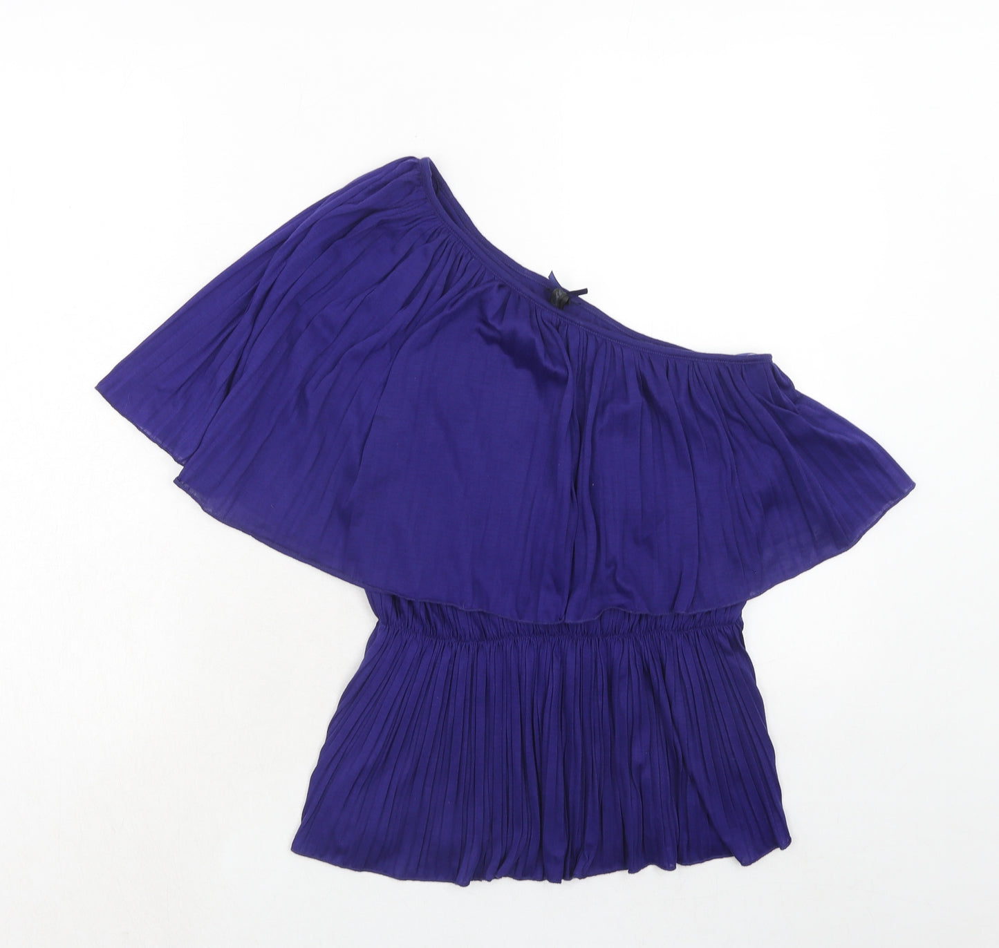 NEXT Womens Purple Polyester Basic Blouse Size 8 One Shoulder