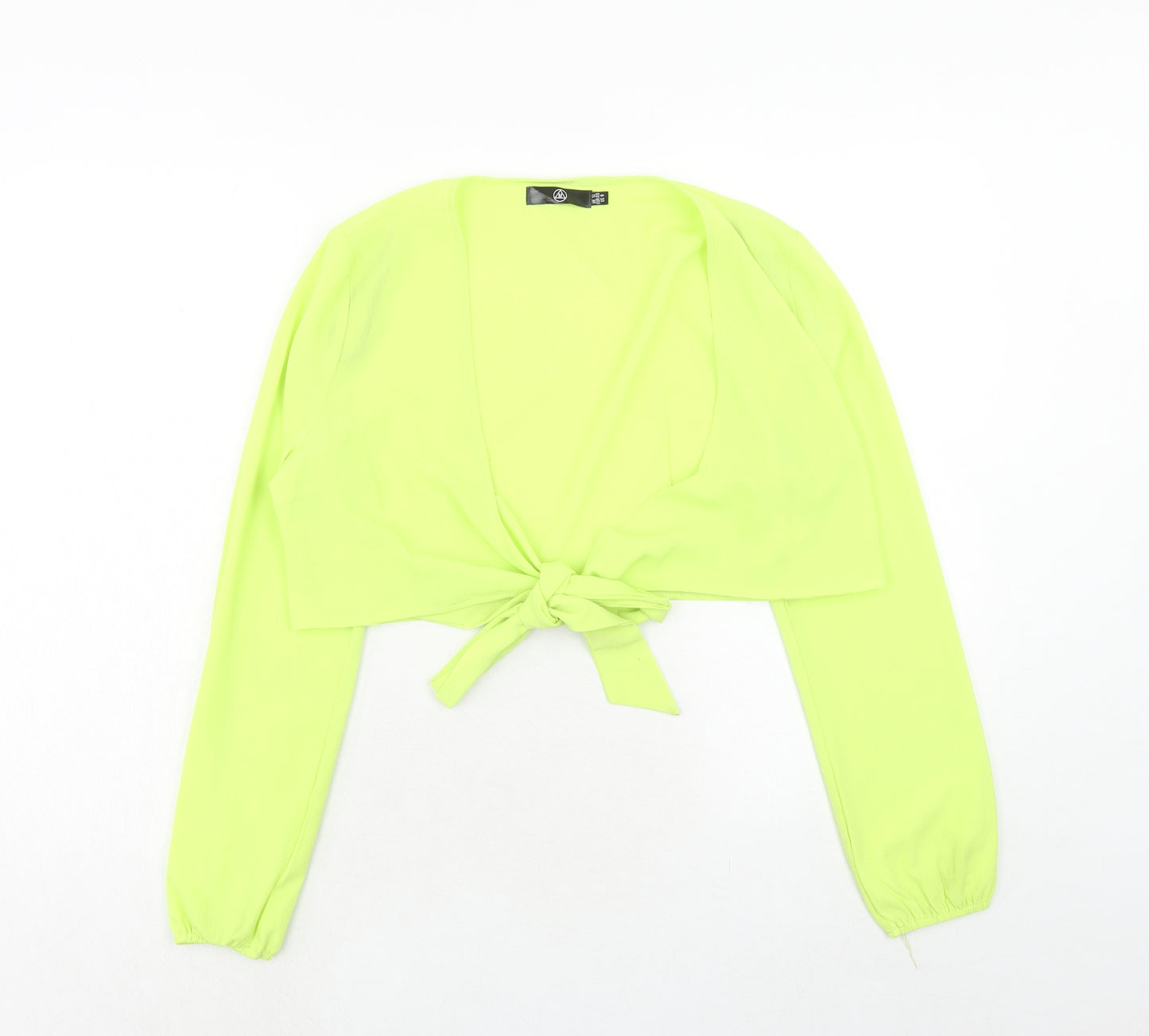 Missguided Womens Green Polyester Wrap Blouse Size 12 V-Neck
