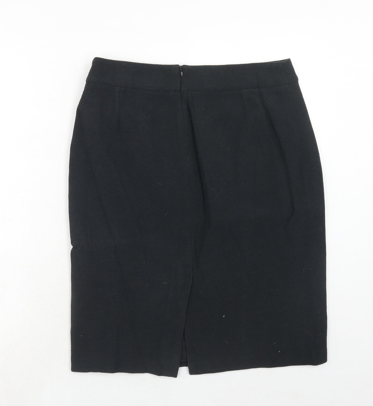 Armani Collezioni Womens Black Wool A-Line Skirt Size 12 Zip