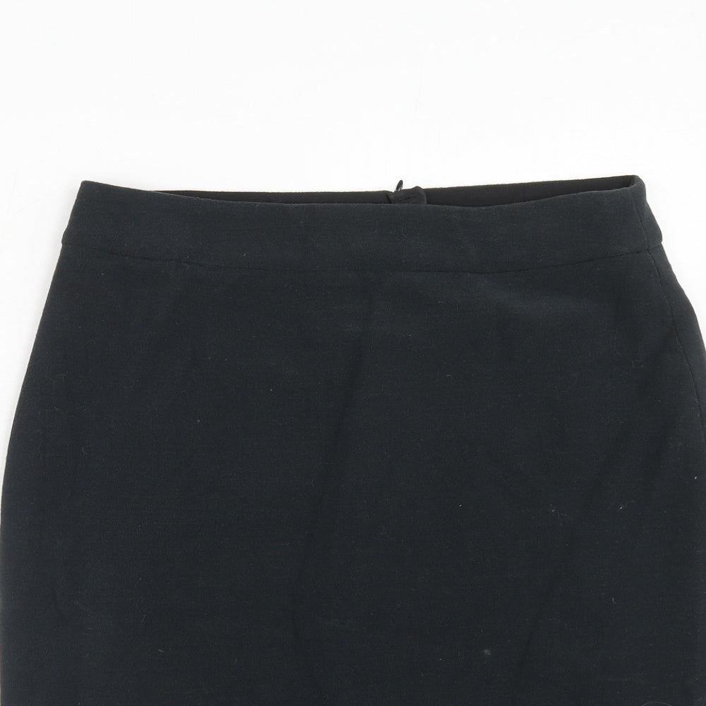 Armani Collezioni Womens Black Wool A-Line Skirt Size 12 Zip