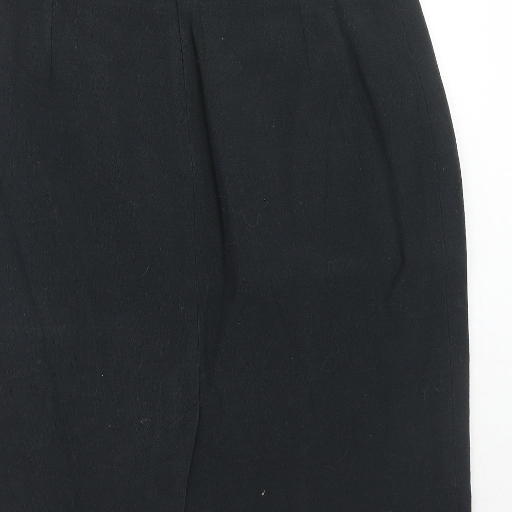 Armani Collezioni Womens Black Wool A-Line Skirt Size 12 Zip