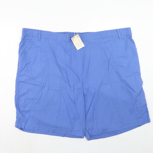Anthology Womens Blue Cotton Basic Shorts Size 32 Regular Pull On