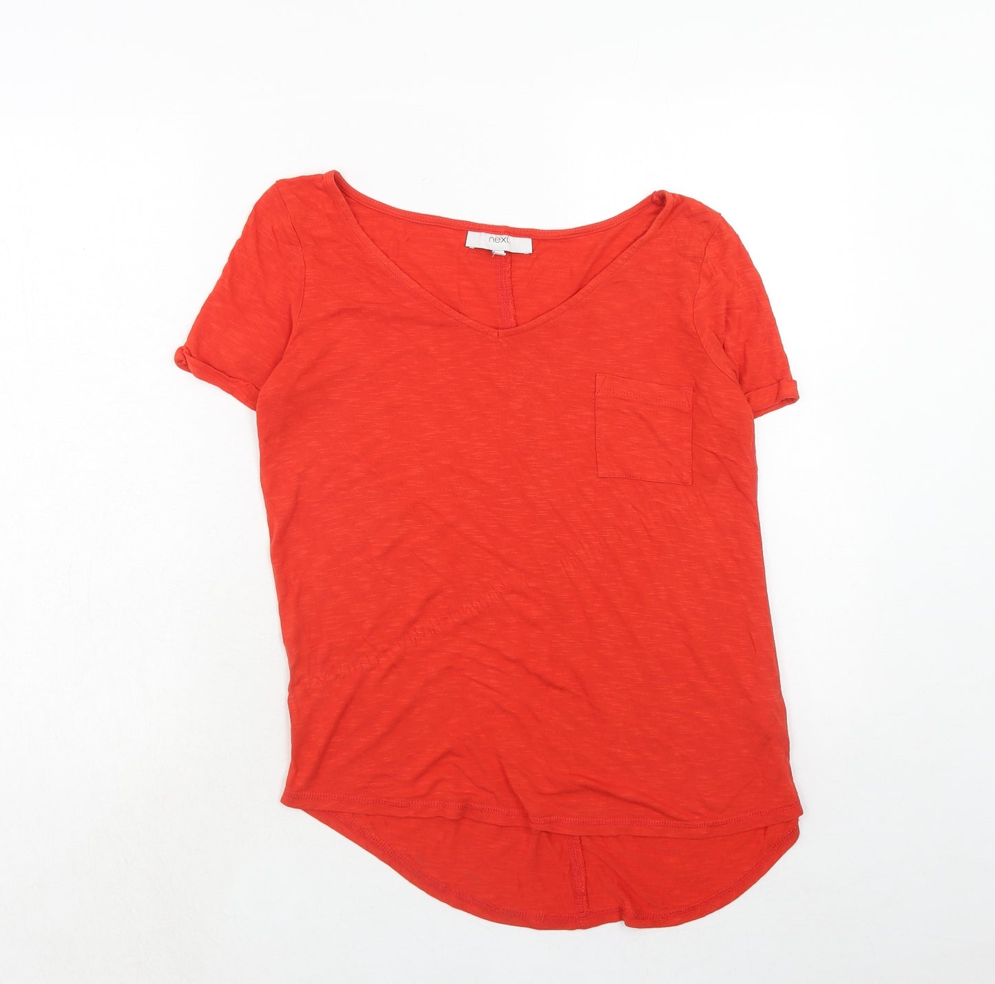 NEXT Womens Orange Viscose Basic Blouse Size 10 Round Neck