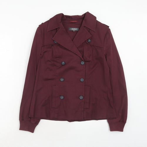 Marks and Spencer Womens Purple Pea Coat Coat Size 12 Button