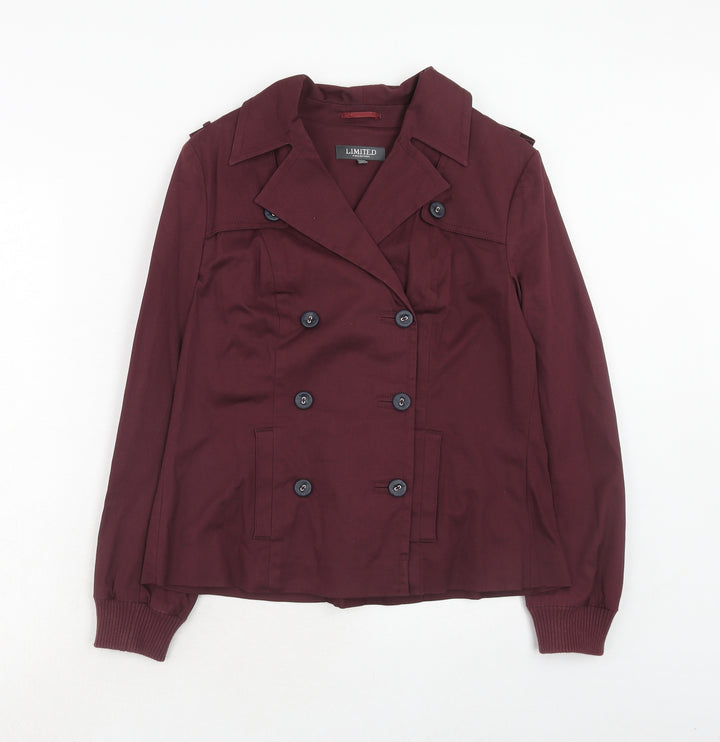 Marks and Spencer Womens Purple Pea Coat Coat Size 12 Button