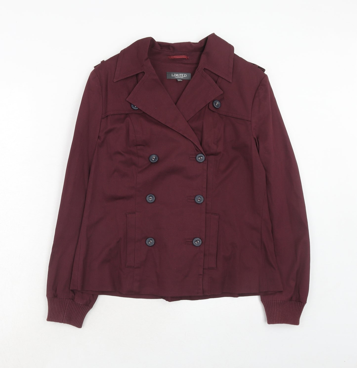 Marks and Spencer Womens Purple Pea Coat Coat Size 12 Button