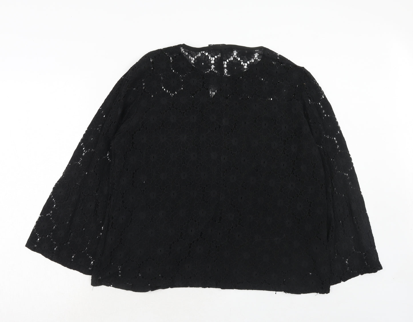 Zanzea Womens Black Cotton Basic Blouse Size 2XL Round Neck