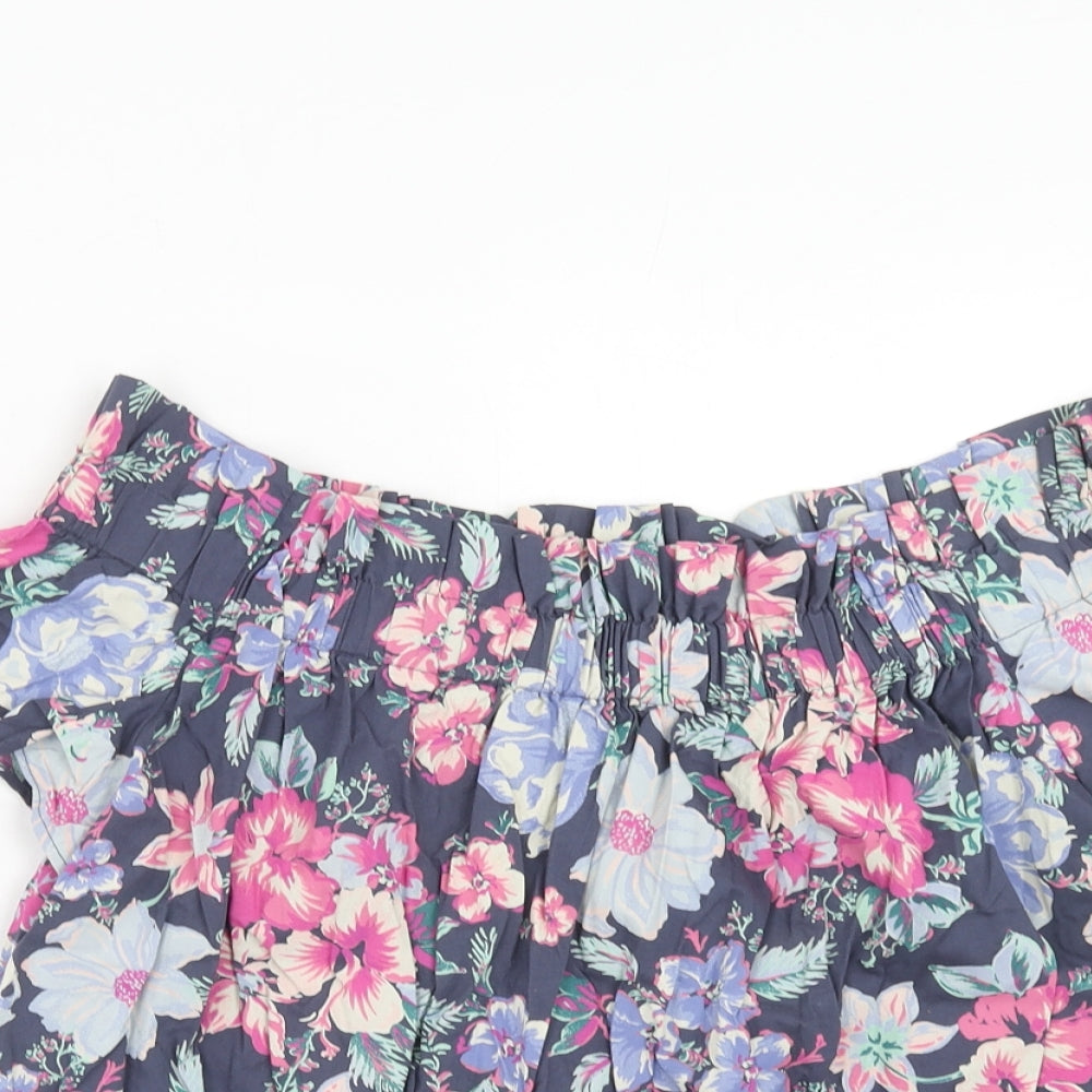 Gap Womens Multicoloured Floral Cotton Basic Blouse Size S Off the Shoulder