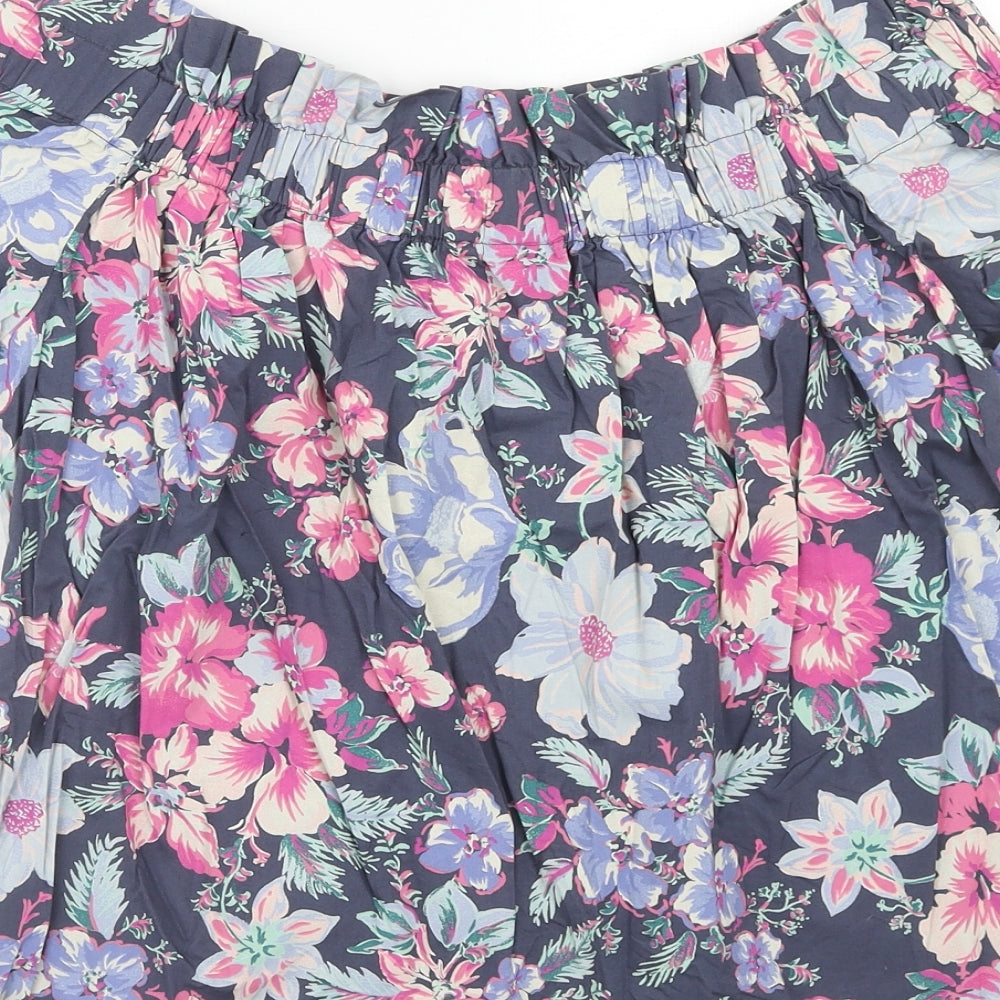 Gap Womens Multicoloured Floral Cotton Basic Blouse Size S Off the Shoulder