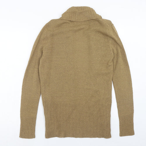 Damart Womens Brown V-Neck Acrylic Cardigan Jumper Size 12 - Size 12-14