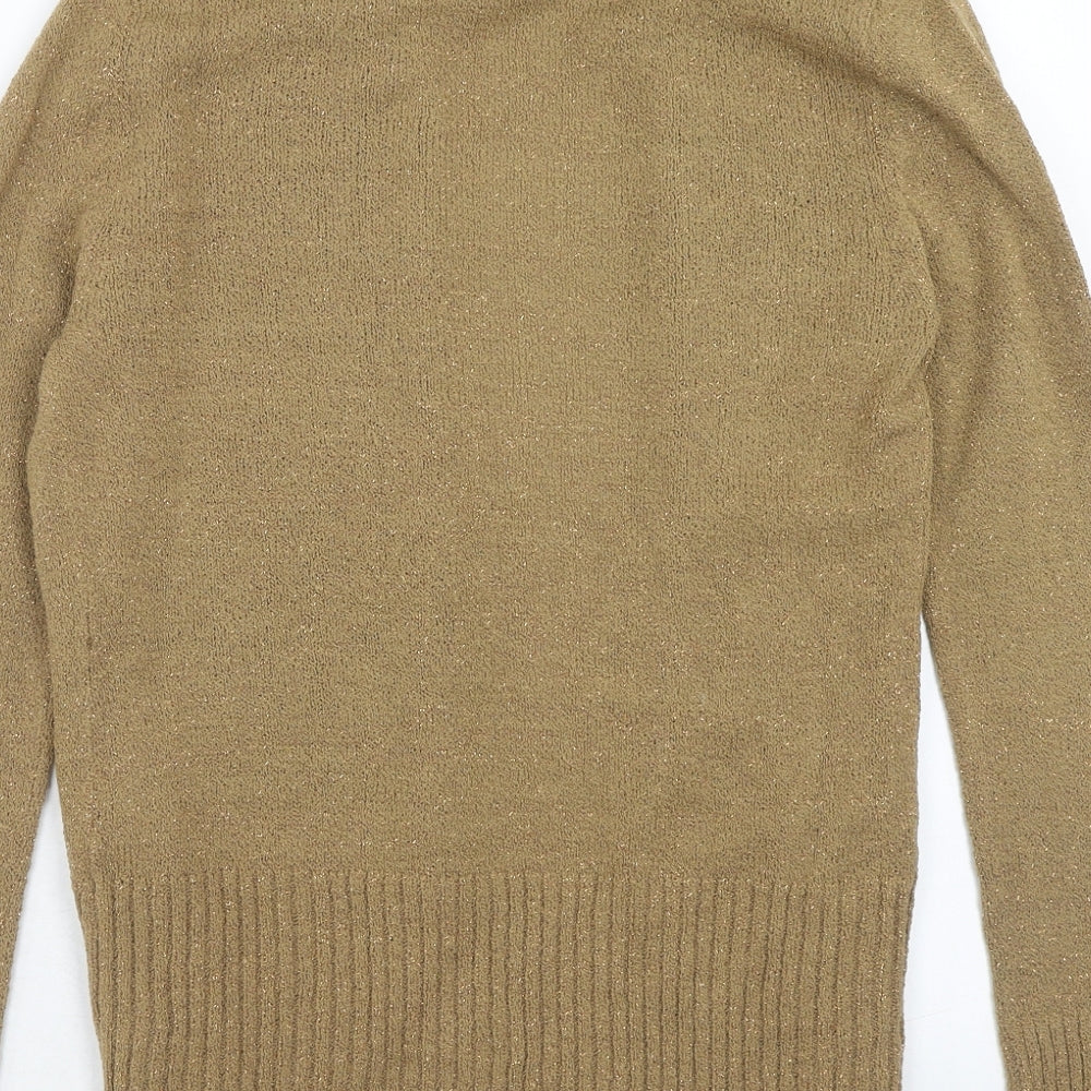 Damart Womens Brown V-Neck Acrylic Cardigan Jumper Size 12 - Size 12-14