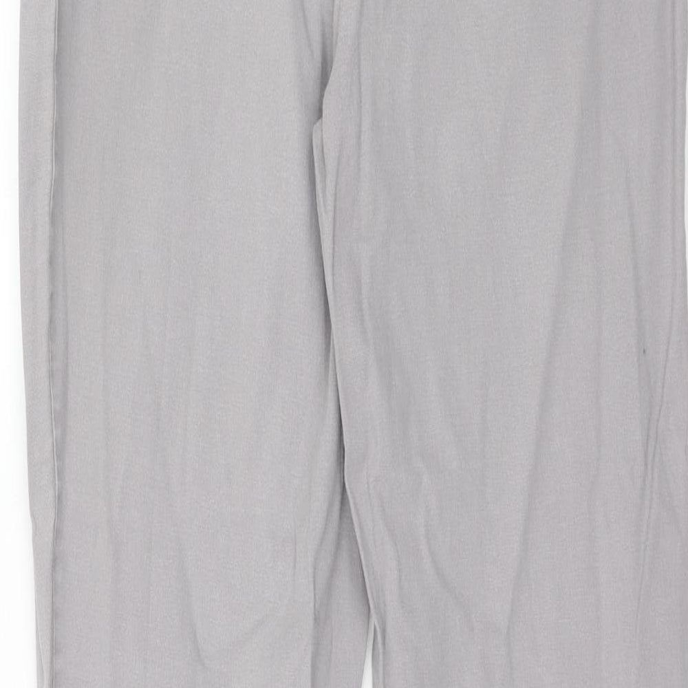 Oasis Womens Grey Cotton Chino Trousers Size 12 Regular Zip